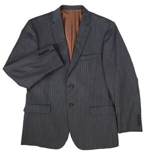 Joseph Jos A Bank Wool Blazer Mens 42R Slim Fit Gray Stripe Dual Vent Sport Coat